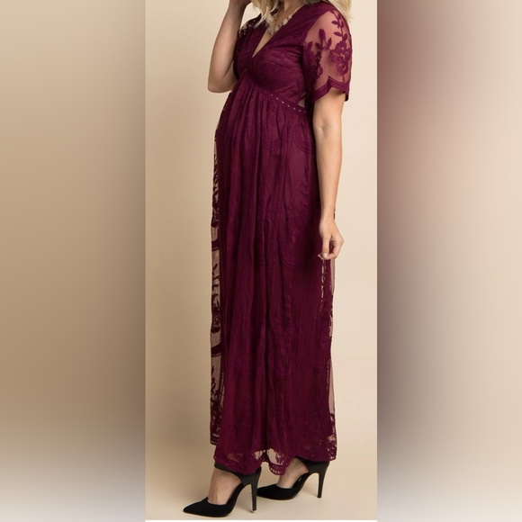 Pink Blush Women’s Dress Medium Maternity Postpartum NWT Lace Maxi - Picture 8 of 10